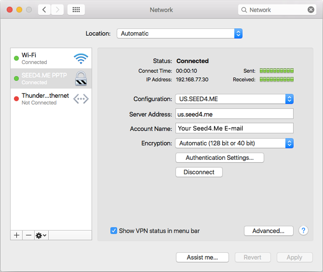 How to setup PPTP VPN on Mac OS - Step 10